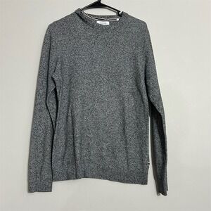 Jack & Jones Sweater Mens M Grey Marl Cotton Crew‎ Neck Pullover